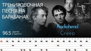 Radiohead - Creep / 96.5 bpm / Тренировочная песня для барабанов