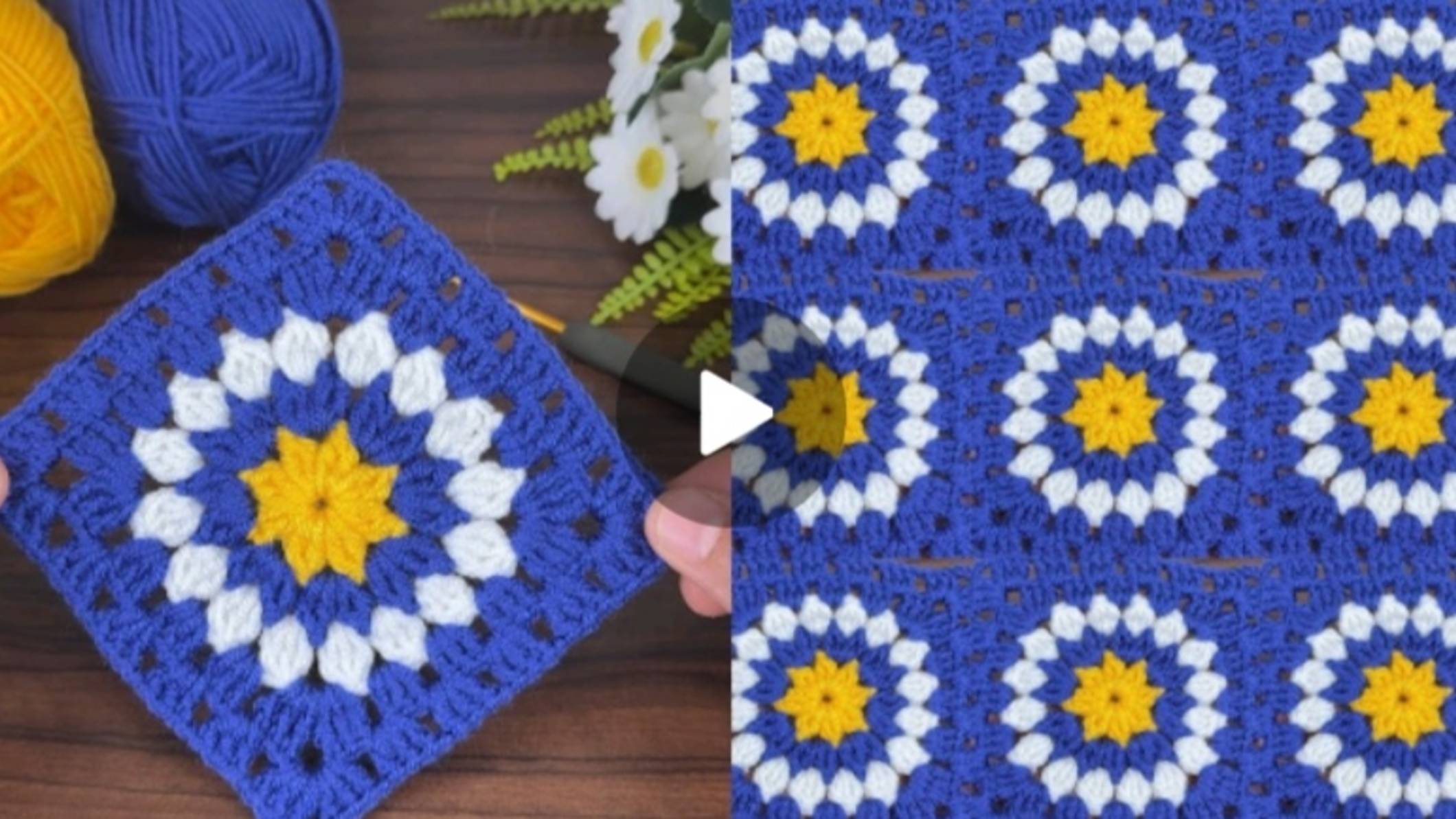 Квадратный мотив крючком #все_в_жизни_связано смотреть онлайн