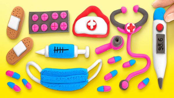 Мастерим мини-набор врача из полимерной глины 🩺 Простые поделки ✨