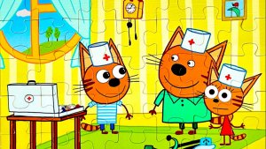 Пазл Три кота 🧩Собираем вместе. Видео для детей ❤️