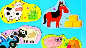 Собираем пазл-половинки 🧩 видео для детей 🐥