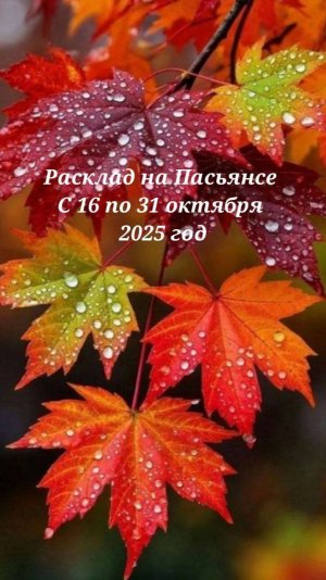 Расклады на Пасьянсе с 16 по 31 октября 2025г