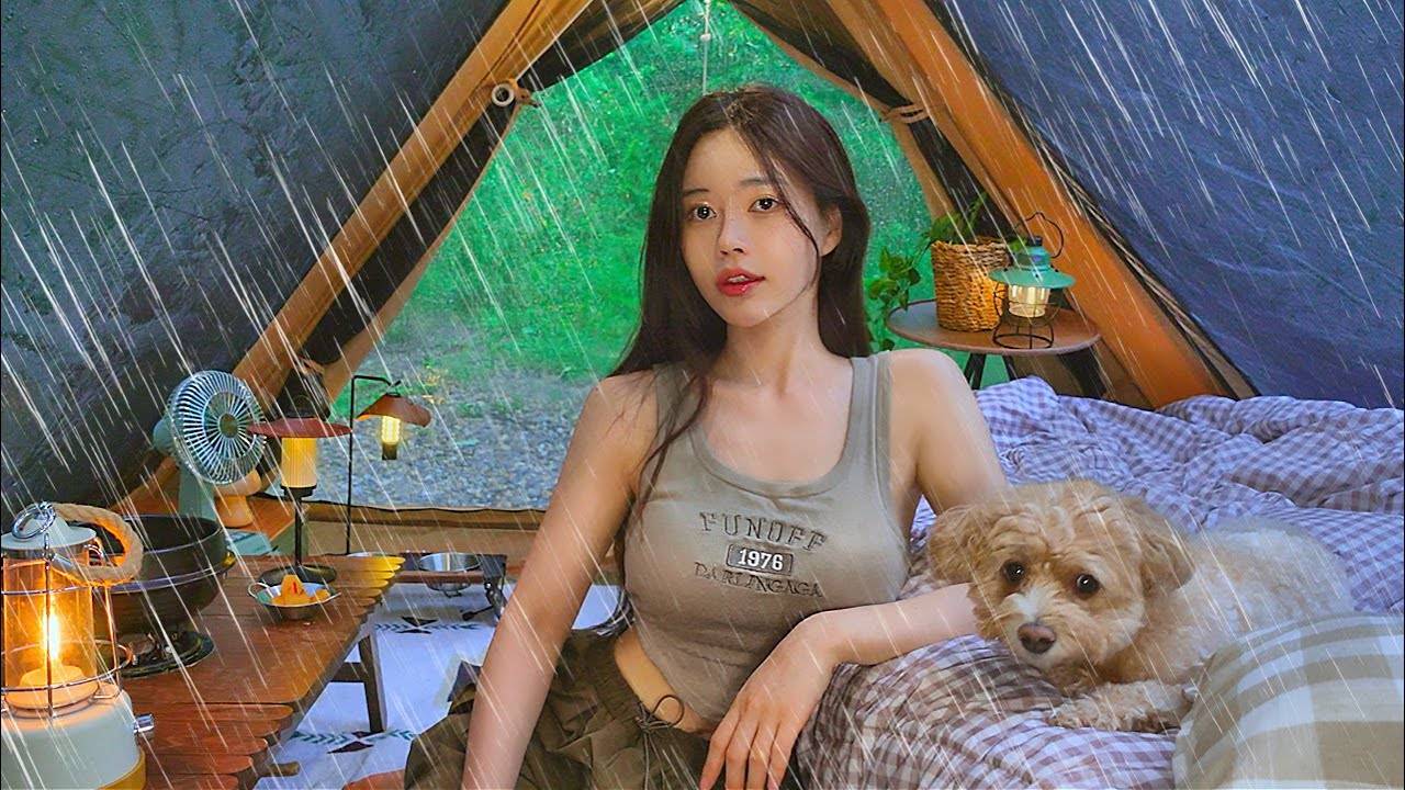 ☔️ в лесу сыпятся водяные бомбы | Блинчики с креветками и рисовым вином | Арбузная стружка льда