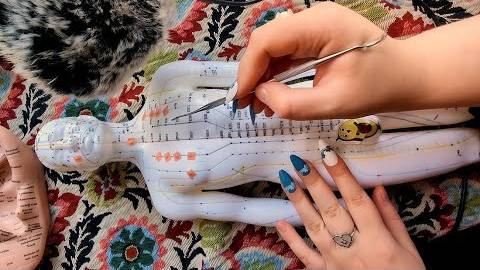 АСМР Нежный массаж пластиковому мужику 👐 ASMR Acupuncture Man Doll massage tapping and scratching смотреть онлайн