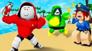 Джей Джей СИЛЬНЫЙ и Майки ЖИРНЫЙ сбегают от БЕЗУМНОГО полицейского! Анимация Роблокс