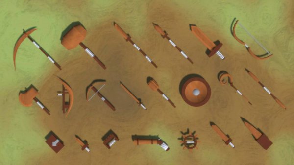 Asset Unity - 3D Fantasy Wood/Beginner Fantasy Weapon