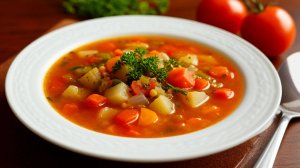 Готовим быстро овощной суп без мяса. Минирецепт овощного супа