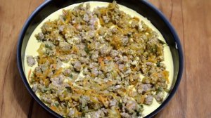 Всё как Вы любите! Заливной пирог на сметане с фаршем. Простой, быстрый и вкусный рецепт.