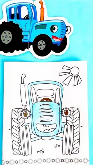 Синий трактор пазл для детей 🐣