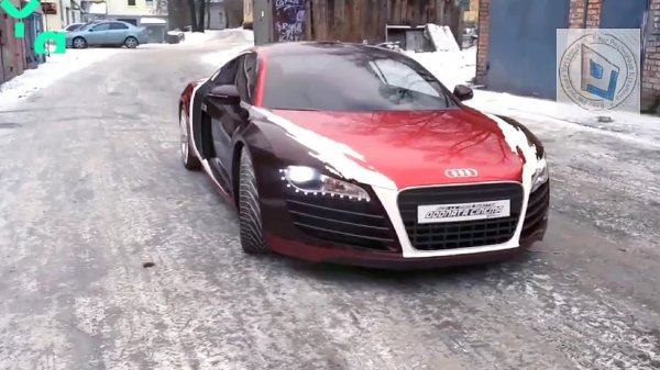 Санëк создал Audi R 8 из NFS Carbon. А Витëк решил прогреть фару, чтобы светодиод засветился.