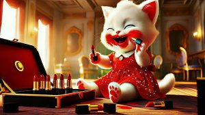 Как маленькая Китти добралась до косметики. #catai