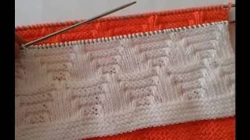 Узор спицами Пирамида - МК смотреть онлайн