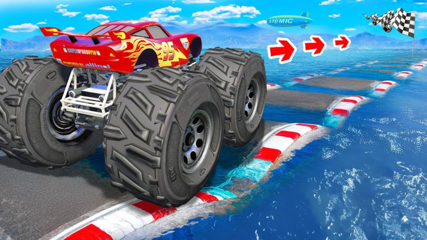 Как далеко монстр трак сможет проехать по водным кочкам в гта 5 ? смотреть онлайн