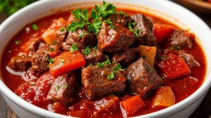 Классический говяжий гуляш: пошаговый видеорецепт