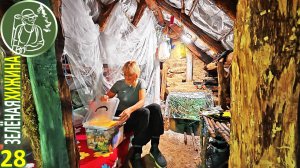 Одна в лесу | Сделала душ | Зеленая хижина 28