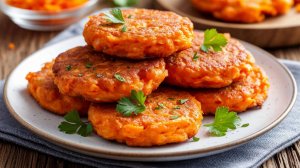 Солнечные морковные оладьи. Пошаговый видеорецепт с озвучкой
