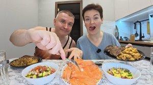 Мукбанг вкусно и ПОЛЕЗНО питаться в наше время БЕЗУМНО ДОРОГО! ЖИРЕЕМ бесплатно) Семейный ужин