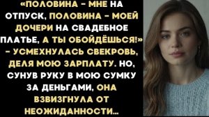 ИСТОРИЯ ИЗ ЖИЗНИ/Это мне и моей дочери, а ты обойдешься,- говорила свекровь, деля мою зарплату