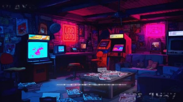 Empty Arcade Memories | 1980s Neon Night for Relaxation & Sleep