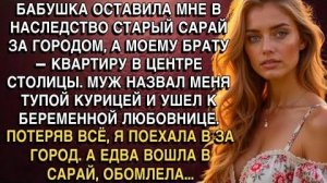БАБУШКА ОСТАВИЛА МНЕ В НАСЛЕДСТВО СТАРЫЙ САРАЙ ЗА ГОРОДОМ, А МОЕМУ БРАТУ— КВАРТИРУ В ЦЕНТРЕ СТОЛИЦЫ