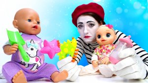 Пупс Элайв плачет! Мим Сэм и Мари спасают день!