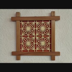 Листья конопли (Асаноха) на красном. Учимся Кумико.