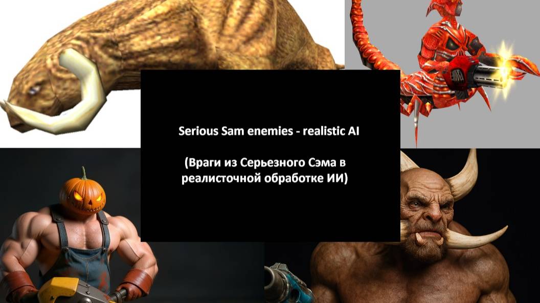 Враги из Серьезного Сэма в реалистичной обработке ИИ (Serious Sam AI enemies realistic) (+16)