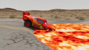 Flatbed Truck Mcqueen  Transportation with Truck - Pothole vs Car #7 - BeamNG.Drive