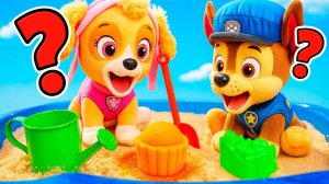 Щенячий Патруль в песочнице! Скай и Чейз создают крутые песочные фигурки!  Маршалл спасает день!