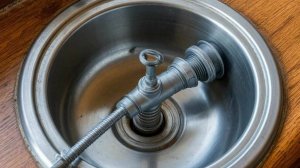 Процесс установки слива раковины.