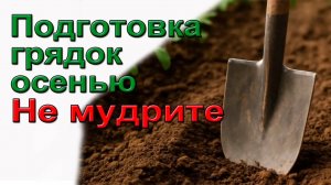 Не мудрите с подготовкой грядок осенью.