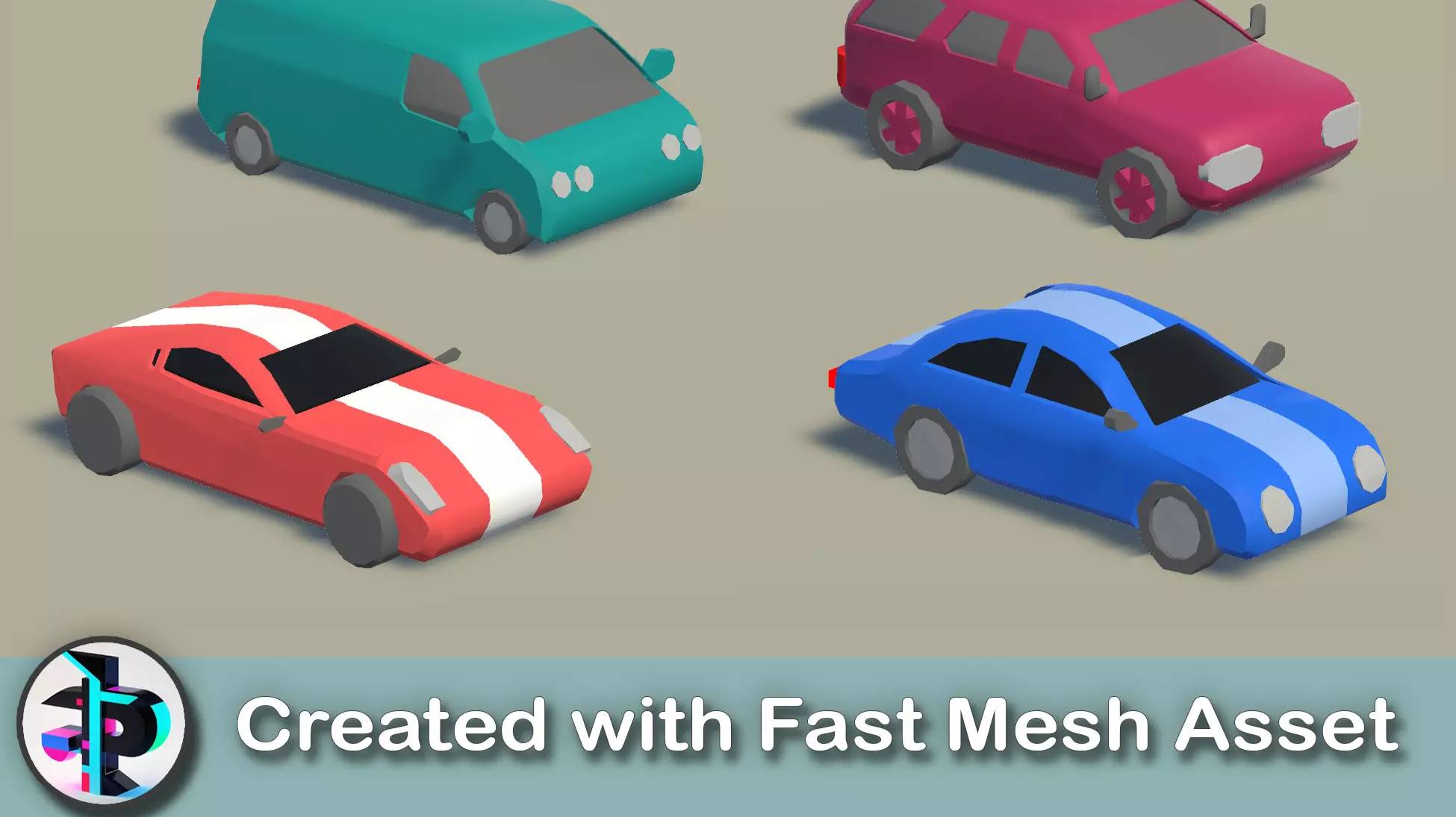 Asset Unity - 3D Cars And Vehicles Casual Pack - Created With FastMesh Asset