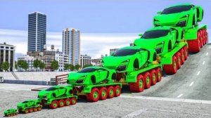Гигантский суперкар против маленького автомобиля против обычных автомобилей против большого моста🚒