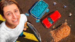 На Что Упасть Больнее? - Сено, Бассейн, Машина