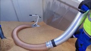 Выгрузка зерна из тоннара пневмоперегружатель