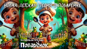 Волшебная тетрадь. ПОВАРЁНОК. Новая детская песня про игру в повара, лягушек, суп из комарика.Танец