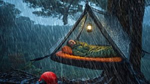 КЕМПИНГ В ОДИНОЧКУ ВО ВРЕМЯ СИЛЬНОГО ДОЖДЯ, МОЛНИИ И ГРОМОЗА // КЕМПИНГ, ОТДЫХ В ПАЛАТКЕ В ДОЖДЕ