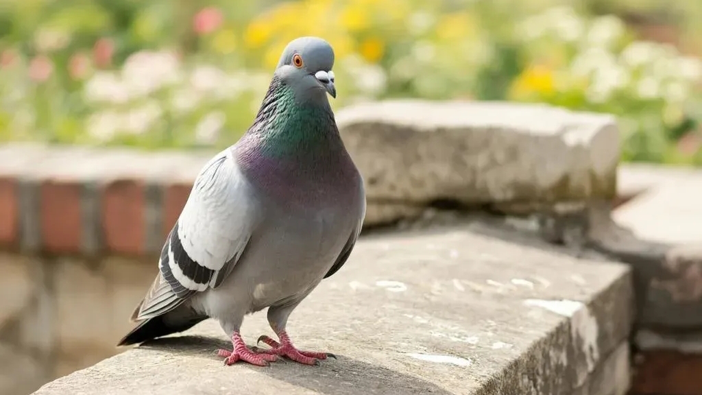 Голубь. Голуби за едой. Птицы