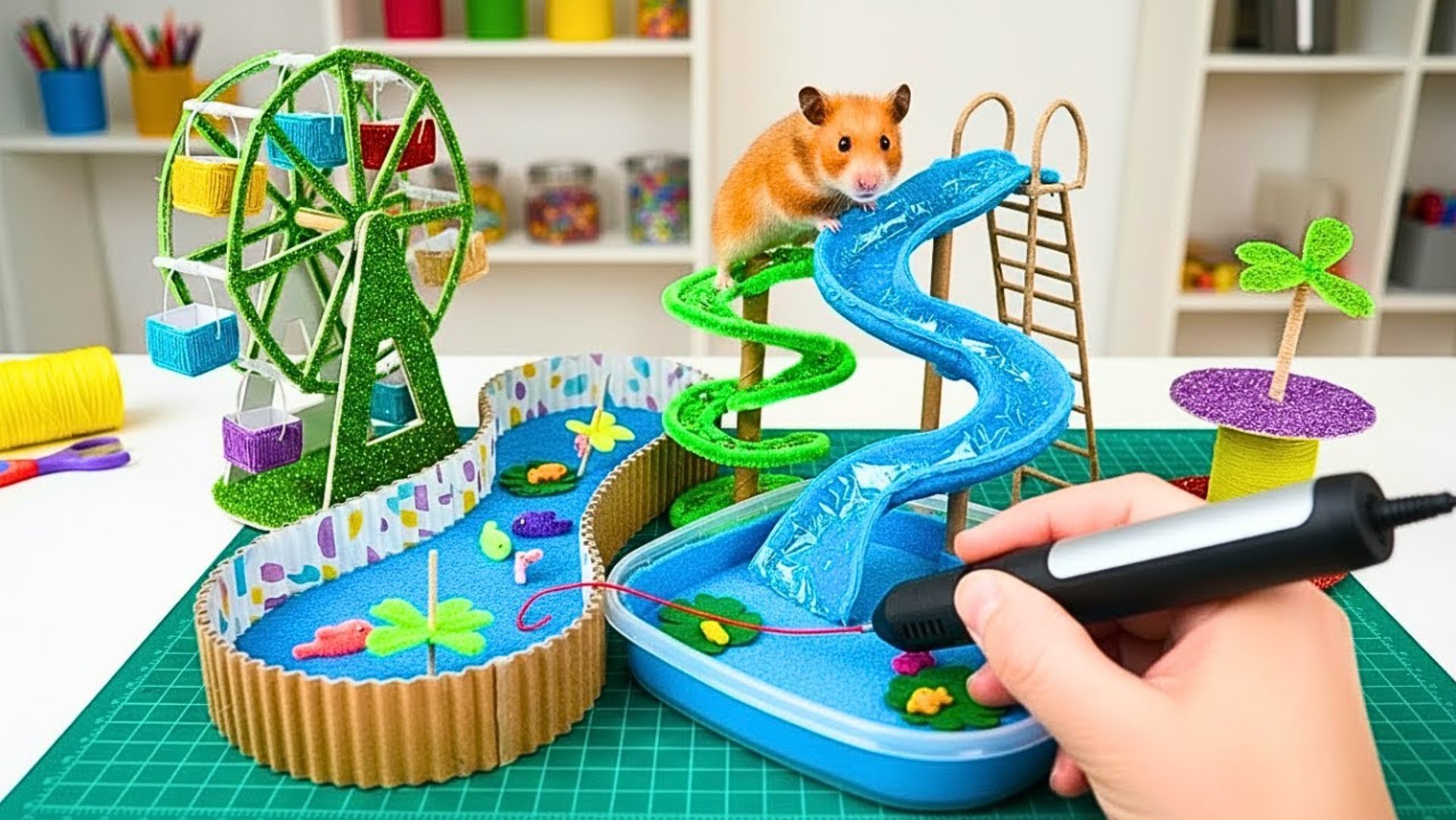 🐹 3D-Приключения для Хомяка: Тарелка 🛸, Площадка 🎢 и Аквапарк 💦 смотреть онлайн