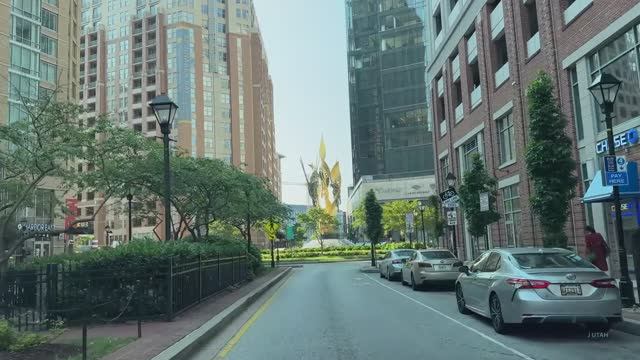 Балтимор 4K - Восточное побережье Детройта - Поездка в центр города - США смотреть онлайн