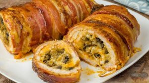 Как вкусно запечь куриное филе? КУРИНЫЙ РУЛЕТ С ГРИБАМИ И БЕКОНОМ