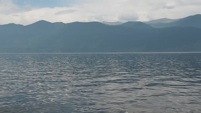 На южном берегу Телецкого озера (Горный Алтай) в пасмурную погоду (2017 год). смотреть онлайн