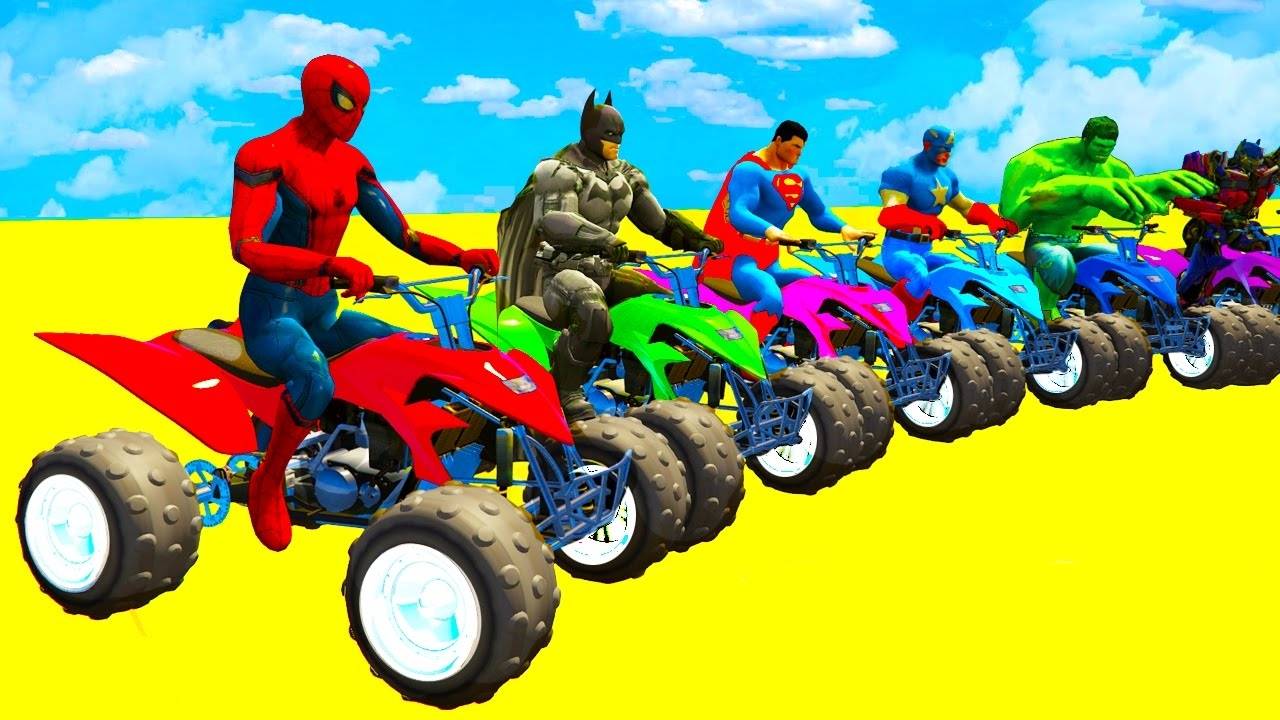 Мультики для детей. Супергерои и квадрациклы для детей. Мультфильмы для детей. Песенки для малышей.