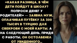 ИСТОРИЯ ИЗ ЖИЗНИ/Какая разница в чем дети пойдут в школу,- заявил муж,оплачивая путёвку за 300 тысяч