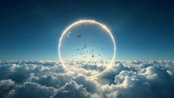 Portal Above the Clouds 🌌 2-Hour Ethereal Ambience ｜ Inverted World & Vanishing Birds ｜ Dreamlike