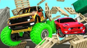 Столкновения Титанов: Гонки на Монстрах и спортивных автомобилях по городу с полицейской погоней48