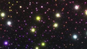 Футаж Абстракция, Цветные светящиеся шары, космос