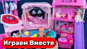 АСМР КУКОЛЬНЫЙ ДОМИК С МАЛЫШОМ ИЗ МУЛЬТИКА БАРБИ ДЛЯ ДЕВОЧЕК 🌸 ИГРАЕМ В ИГРУШКИ ВМЕСТЕ