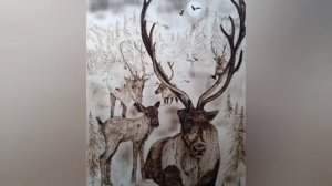 Мои рисунки и выжигание по дереву  ожили при помощи ИИ