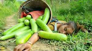 Дуонг собирает урожай тыквы в саду, привозит его на рынок для продажи и удобряет огород. Вьетнам